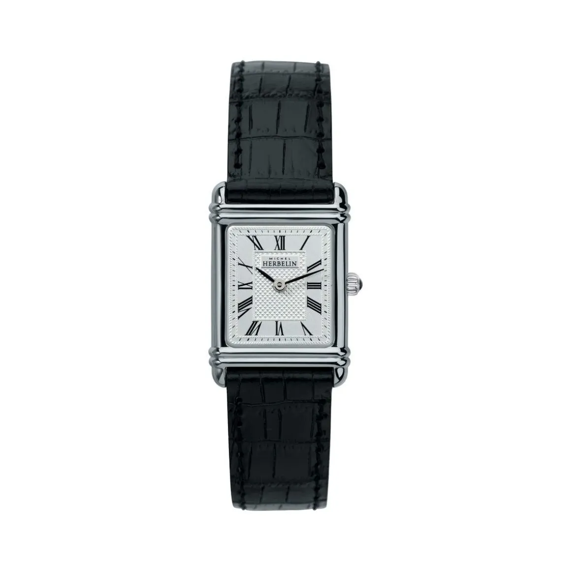 Montre HERBELIN Art Déco acier bracelet cuir