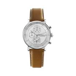 Montre Herbelin Classic homme chronographe acier bracelet cuir marron