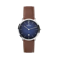 Montre Herbelin homme acier bracelet cuir marron