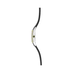 Montre HERBELIN Luna femme analogique acier bicolore bracelet cuir noir