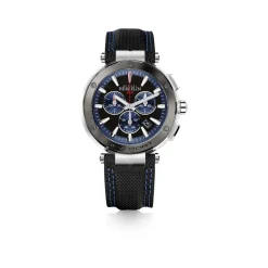Montre HERBELIN Newport Chrono homme acier bracelet cuir noir