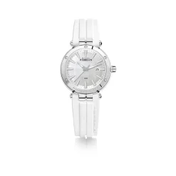 Montre HERBELIN Newport femme acier racelet caoutchouc blanc