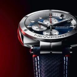 Montre HERBELIN Newport Heritage homme acier bracelet bleu
