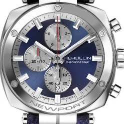 Montre HERBELIN Newport Heritage homme acier bracelet bleu
