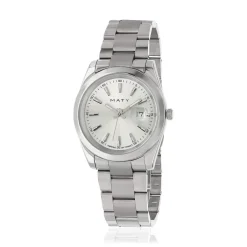 Montre HERITAGE homme bracelet acier inoxydable blanc