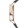 Montre homme acier doré rose bracelet cuir marron