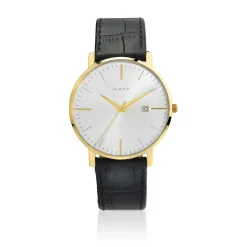 Montre homme dorée bracelet cuir noir