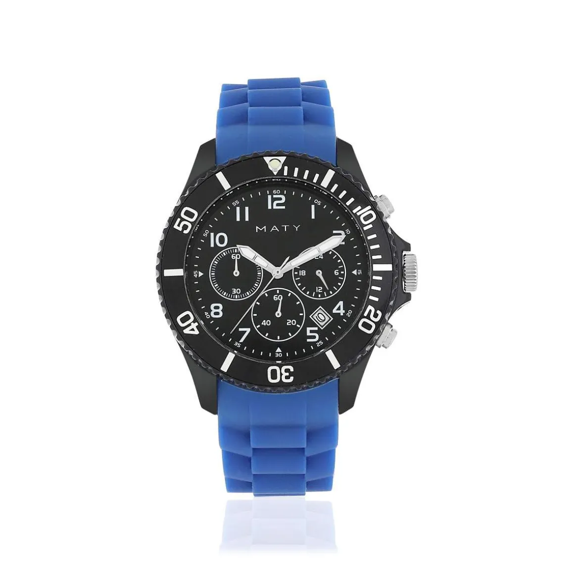 Montre homme plastique bleu bracelet silicone bleu