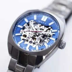 Montre homme squelette automatique acier bracelet acier