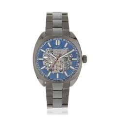 Montre homme squelette automatique acier bracelet acier