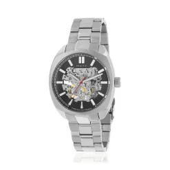Montre homme squelette automatique acier bracelet acier