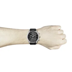 Montre Hugo Boss homme acier bracelet cuir noir