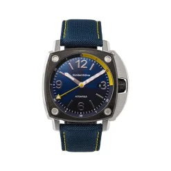Montre HUMBERT-DROZ hd11 homme automatique, bracelet tissu bleu fonce