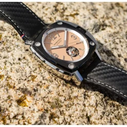 Montre HUMBERT-DROZ hd10 homme automatique, bracelet cuir noir