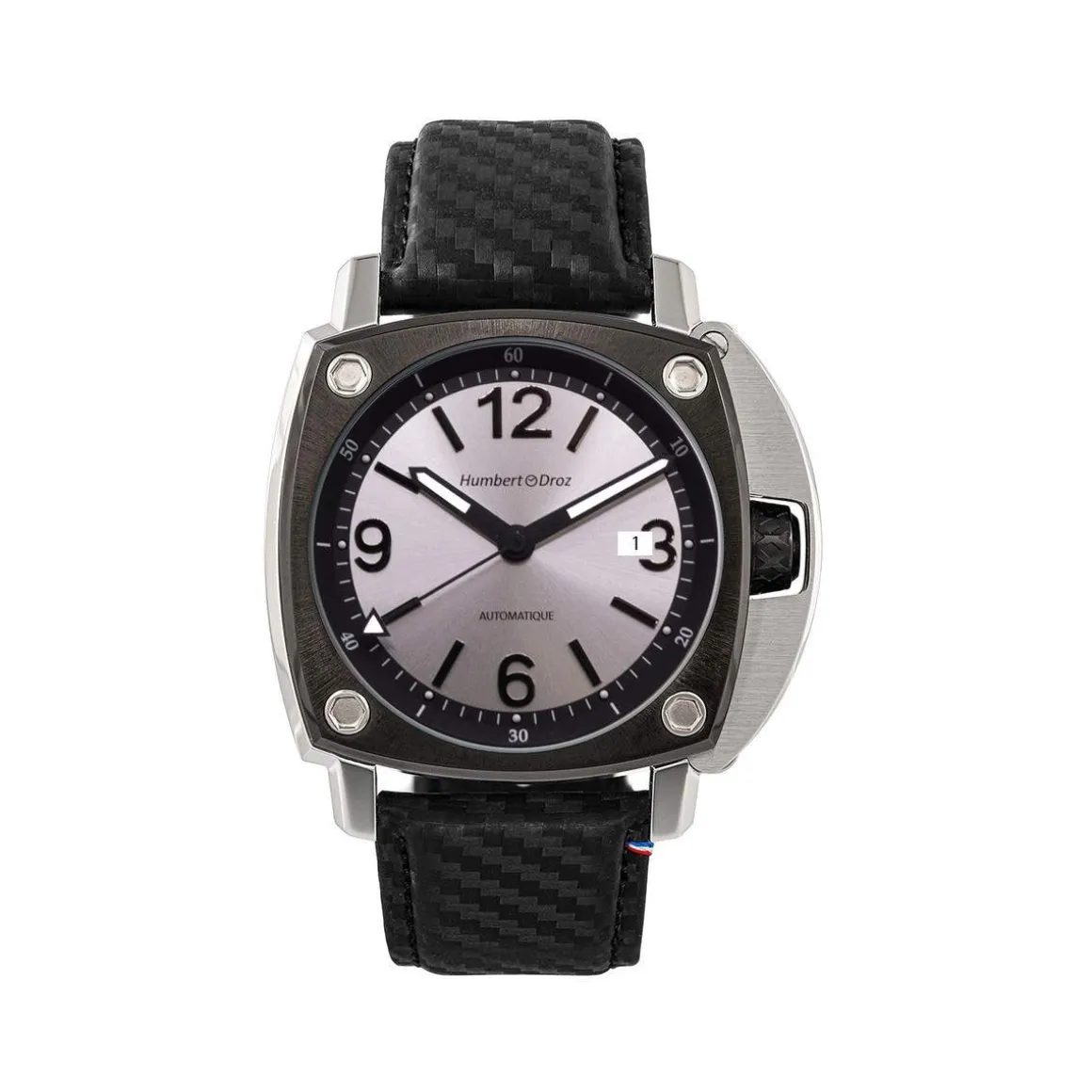 Montre HUMBERT-DROZ hd11 homme automatique, bracelet cuir noir