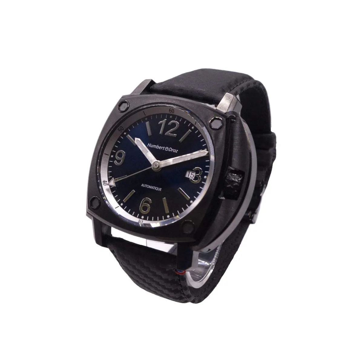Montre HUMBERT-DROZ hd11 homme automatique, bracelet cuir noir
