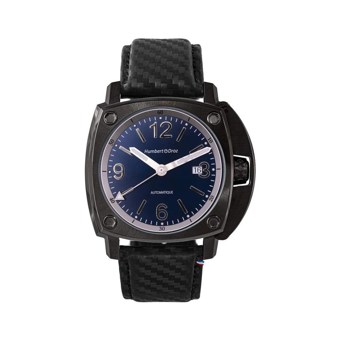 Montre HUMBERT-DROZ hd11 homme automatique, bracelet cuir noir