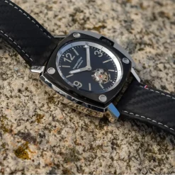Montre HUMBERT-DROZ hd10 homme automatique, bracelet cuir noir
