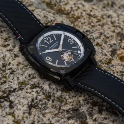 Montre HUMBERT-DROZ hd10 homme automatique, bracelet cuir noir