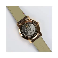 Montre HUMBERT-DROZ hd8 homme automatique, bracelet cuir marron clair