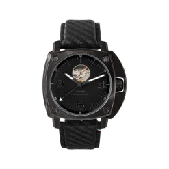 Montre HUMBERT-DROZ hd1 homme automatique, bracelet cuir noir