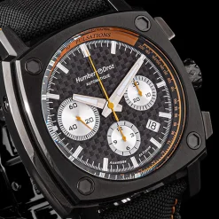 Montre HUMBERT-DROZ hd7 homme chronographe, bracelet cuir noir