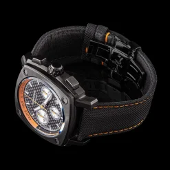 Montre HUMBERT-DROZ hd7 homme chronographe, bracelet cuir noir