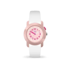Montre ICE WATCH ice find enfant analogique, boîtier plastique rose, bracelet silicone blanc