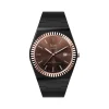 Montre ICE WATCH ice power pw1 mixte analogique, boîtier plastique noir, lunette dorée, bracelet silicone noir
