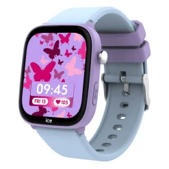 Montre ICE WATCH ice smart junior 3.0 fm enfant connecté, boîtier plastique violet, bracelet silicone bleu