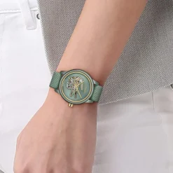 Montre LACOSTE.12.12 automatique femme automatique, bracelet cuir vert