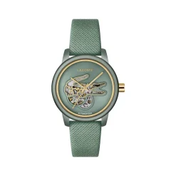 Montre LACOSTE.12.12 automatique femme automatique, bracelet cuir vert