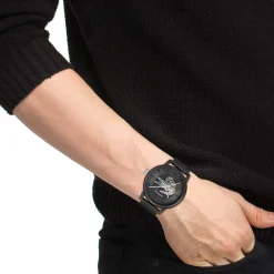 Montre LACOSTE.12.12 automatique homme bracelet cuir noir