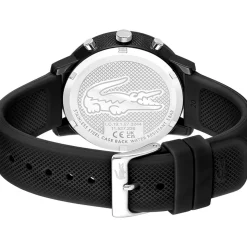 Montre LACOSTE.12.12 chrono homme TR90 noir bracelet silicone noir