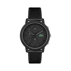 Montre LACOSTE.12.12 chrono homme TR90 noir bracelet silicone noir