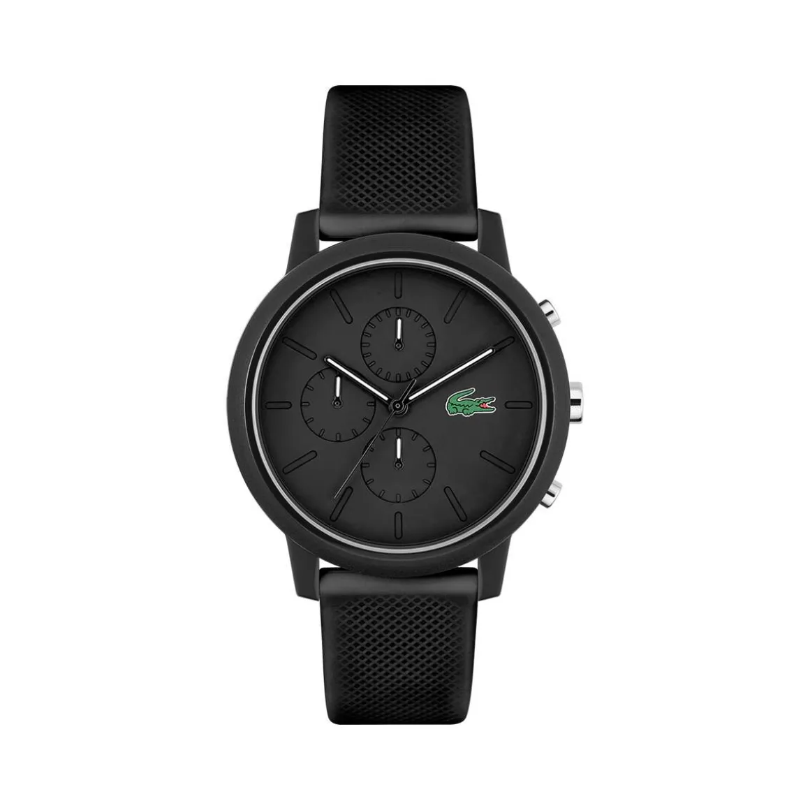 Montre LACOSTE.12.12 chrono homme TR90 noir bracelet silicone noir