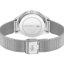 Montre LACOSTE crocodelle femme bracelet acier inoxydable gris