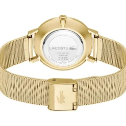 Montre LACOSTE crocorigin femme bracelet acier inoxydable doré jaune