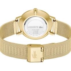 Montre LACOSTE crocorigin femme bracelet acier inoxydable doré jaune