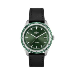 Montre LACOSTE everett homme bracelet cuir noir