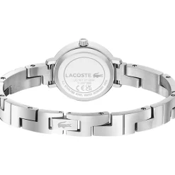 Montre LACOSTE femme acier bracelet cuir argent