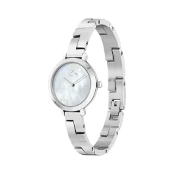 Montre LACOSTE femme acier bracelet cuir argent