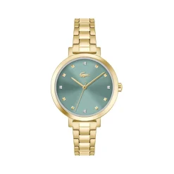Montre LACOSTE femme bracelet acier inoxydable doré jaune