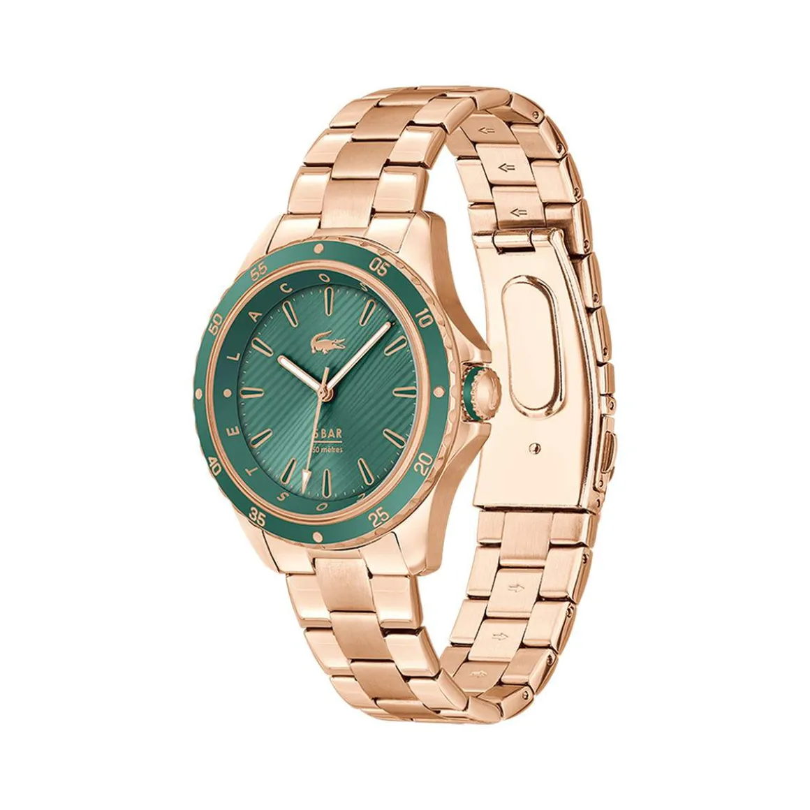 Montre LACOSTE femme bracelet acier inoxydable doré rose