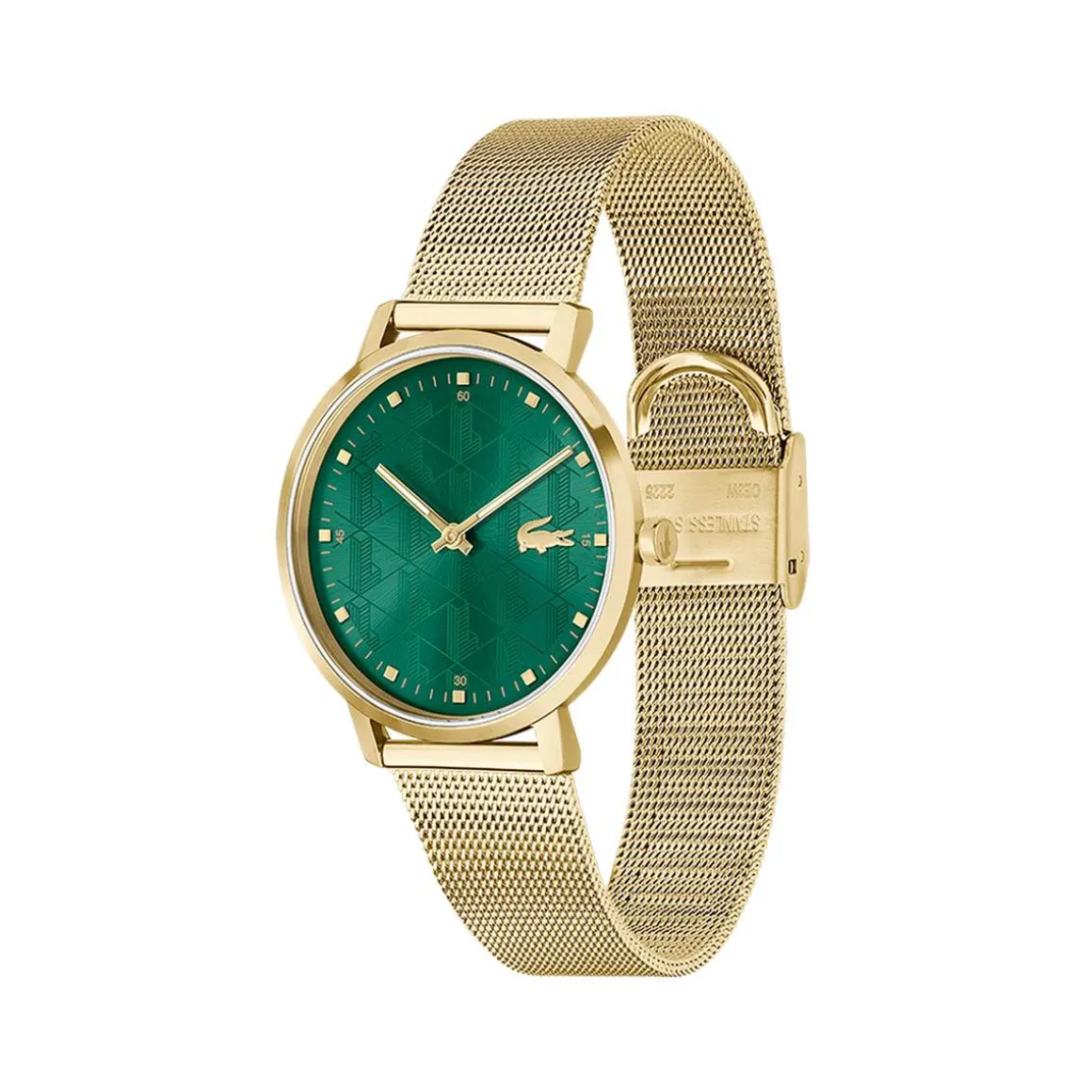 Montre LACOSTE femme bracelet silicone doré jaune