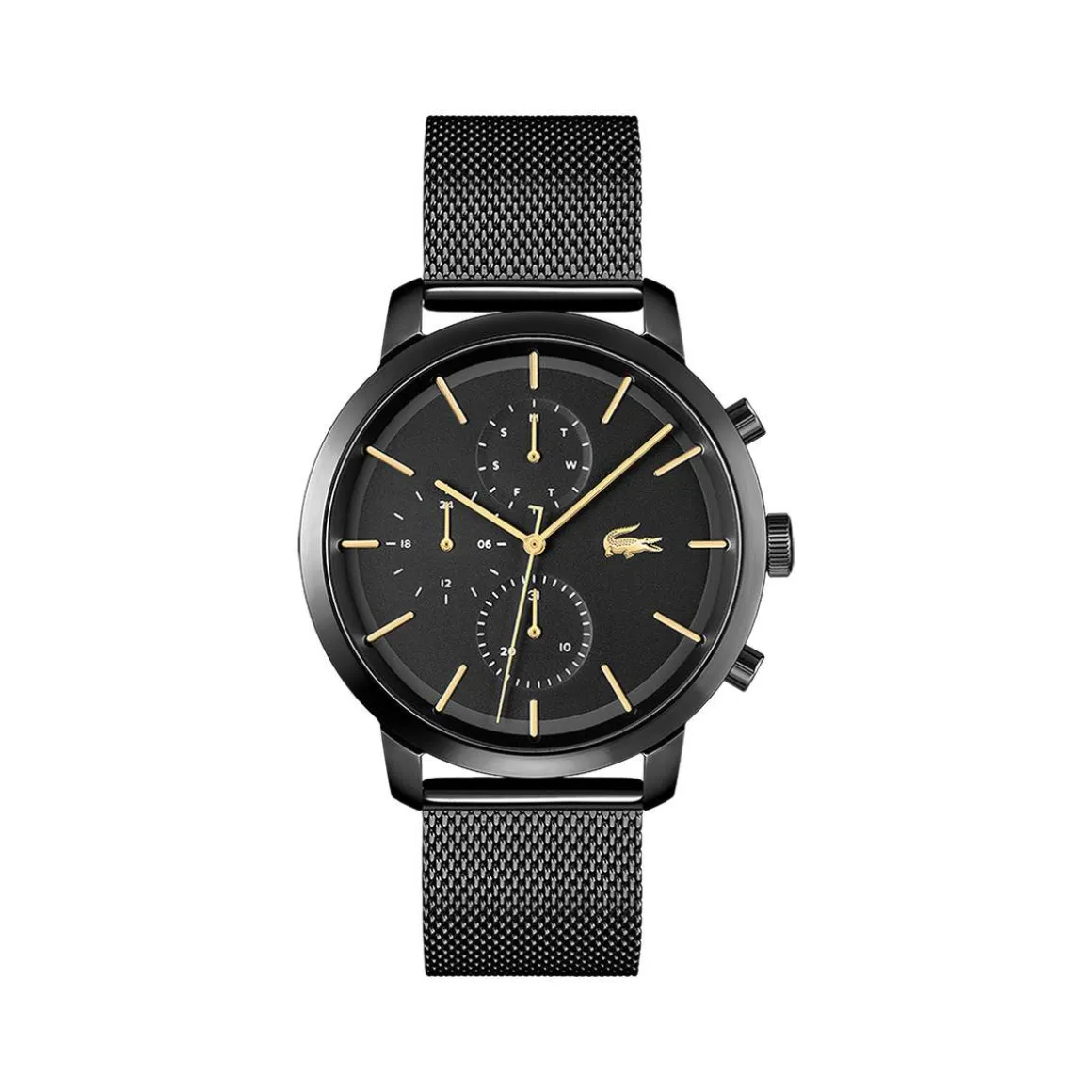 Montre Lacoste homme acier noir maille milanaise