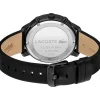 Montre Lacoste homme acier noir bracelet cuir noir