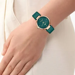 Montre LACOSTE orba femme vert bracelet cuir