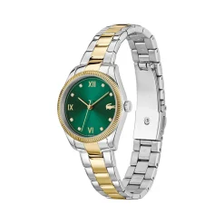 Montre LACOSTE parisienne femme bracelet acier inoxydable bicolore jaune
