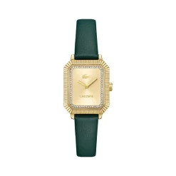 Montre LACOSTE parisienne femme cadran doré jaune bracelet vert